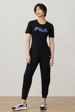 FILA Daisy High Cut Bodysuits Black,Womens Clothing | CA.AIYTJX247